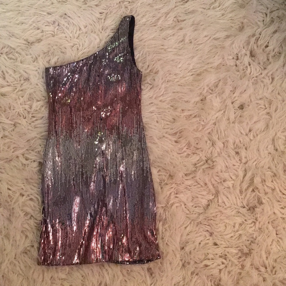 Sequined One-Shoulder Cocktail Dress Size S